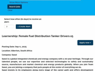 Sasol Learnerships 2025