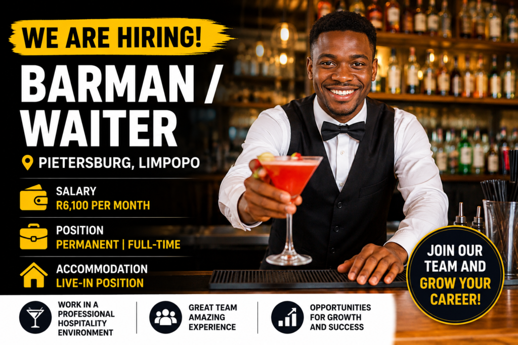 Barman / Waiter Jobs in Limpopo 2026