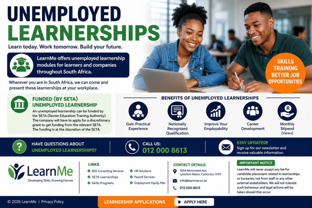 LearnMe Unemployed Learnerships 2026